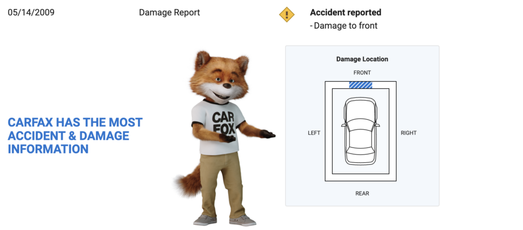 carfax Damage report details